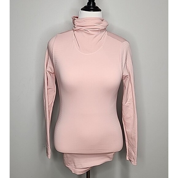 Athleta women's Light Pink  long-sleeved hoodie pullover top Sz S - Picture 1 of 10